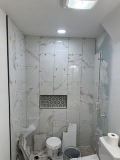 Shower tile before grouting